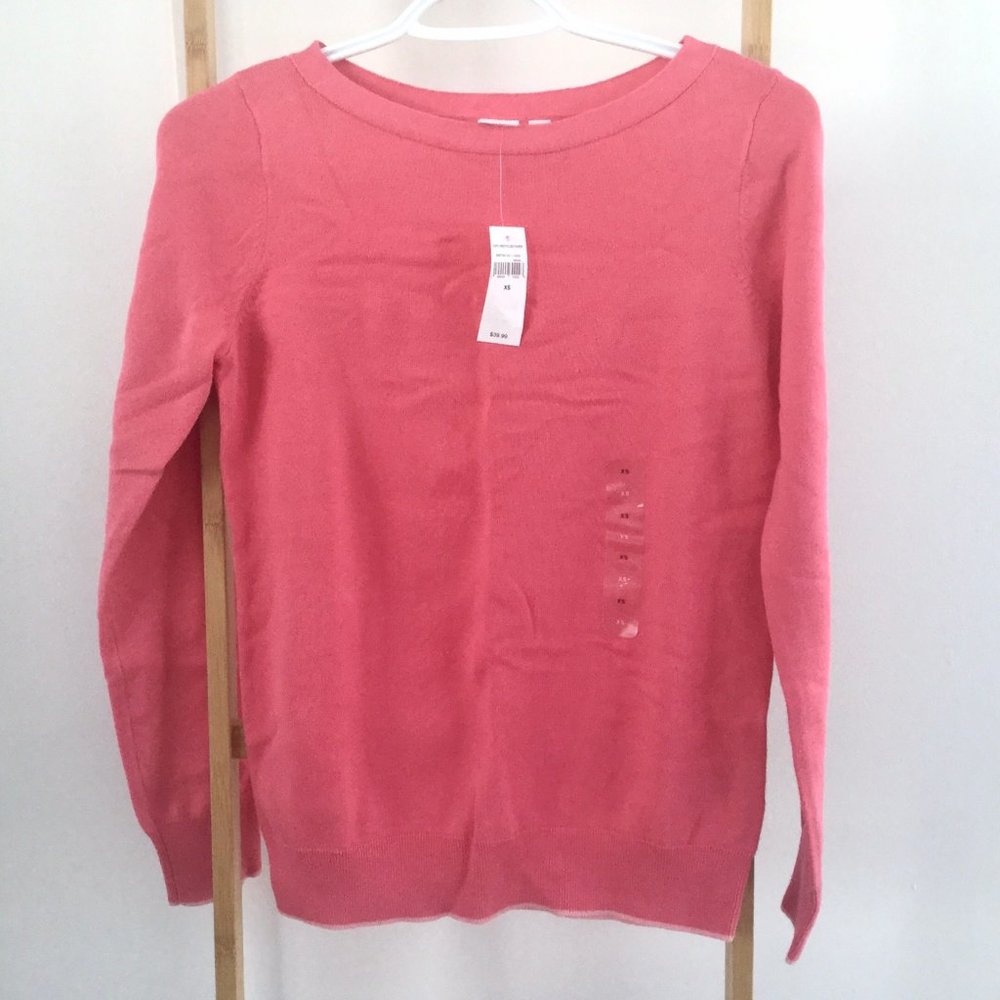 GAP Pink Boat Neck Cotton Sweater